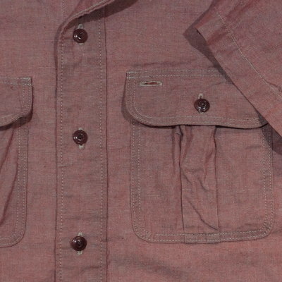 RDDX-02S-RD-RED CHAMBRAY-RDDX02S-DELUXEWARE-デラックスウエアワークシャツ半袖・デラックスウエアシャツの画像