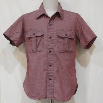 RDDX-02S-RD-RED CHAMBRAY-RDDX02S-DELUXEWARE-デラックスウエアワークシャツ半袖・デラックスウエアシャツの画像