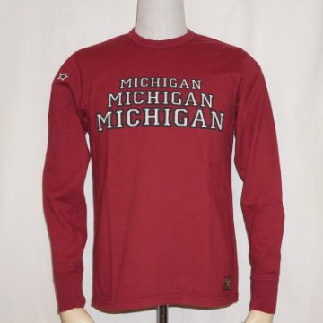 6102-ダークレッド-MICHIGAN-DELUXEWARE-デラックスウエア長袖Tシャツ-ロンTの画像