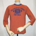BVT-17-オレンジネイビー-FOOTBALL-BVT17-DELUXEWARE-デラックスウエアベースボールTシャツ・デラックスウエアTシャツの画像