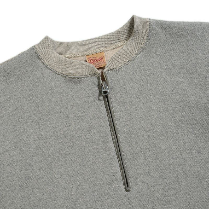 S105-00-MGRYBE-7inch HALF-ZIP PLAIN-S10500-DELUXEWARE-デラックスウエアスウェット・スエット-HALF ZIP SWEATER-ハーフジップの画像