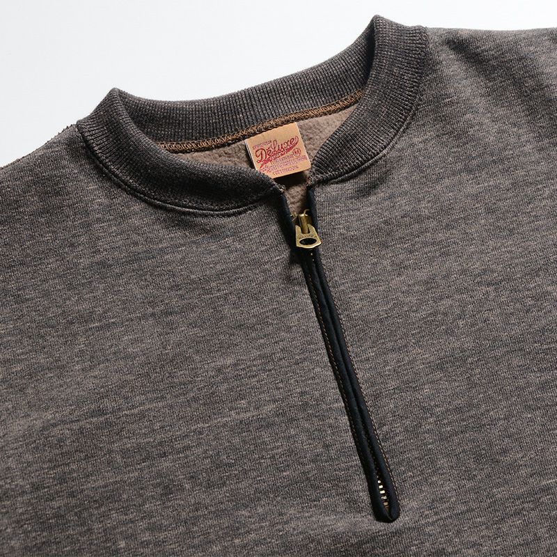 S105-00-BKMKK-7inch HALF-ZIP PLAIN-S10500-DELUXEWARE-デラックスウエアスウェット・デラックスウエアスエットの画像