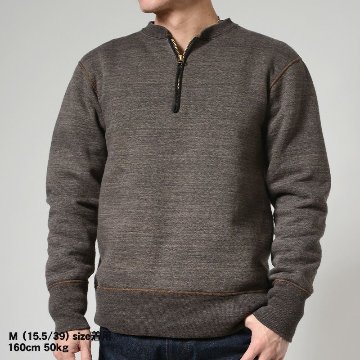 S105-00-BKMKK-7inch HALF-ZIP PLAIN-S10500-DELUXEWARE-デラックスウエアスウェット・デラックスウエアスエットの画像