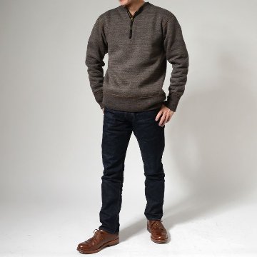 S105-00-BKMKK-7inch HALF-ZIP PLAIN-S10500-DELUXEWARE-デラックスウエアスウェット・デラックスウエアスエットの画像