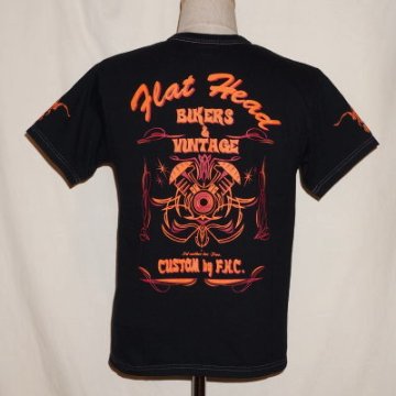 THC-11W-ブラック14-BIKERS＆VINTAGE-THC11W-FLATHEAD-フラットヘッドTシャツの画像
