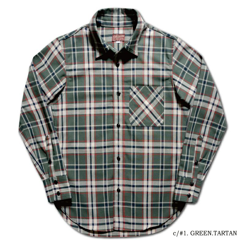 MV-11 GRN TARTAN GRN MV11 DELUXEWARE デラックスウエアシャツ シャツ長袖 ライトネルシャツの画像