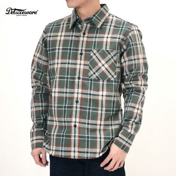 MV-11 GRN TARTAN GRN MV11 DELUXEWARE デラックスウエアシャツ シャツ長袖 ライトネルシャツの画像