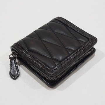 FN-WSZ4-7B5 BK ディアスキン キルティング ミニジップウォレット FNWSZ47B5 FLATHEAD フラットヘッドハーフウォレットの画像