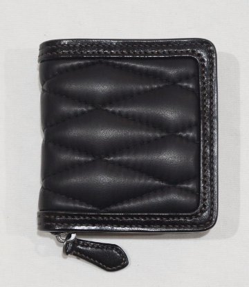 FN-WSZ4-7B5 BK ディアスキン キルティング ミニジップウォレット FNWSZ47B5 FLATHEAD フラットヘッドハーフウォレットの画像