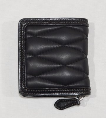 FN-WSZ4-7B5 BK ディアスキン キルティング ミニジップウォレット FNWSZ47B5 FLATHEAD フラットヘッドハーフウォレットの画像