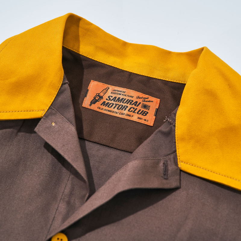 SMGS24 BR サムライ自動車倶楽部ガススタシャツ24 SAMURAIJEANS サムライジーンズワークシャツ サムライジーンズシャツ サムライ自動車倶楽部 ワークシャツの画像