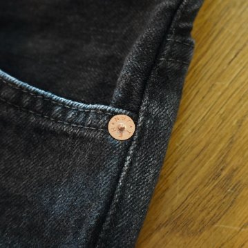 FN-PA-DB003C BK ワイドテーパードブラックパンツ FNPADB003C FLATHEAD フラットヘッドパンツの画像