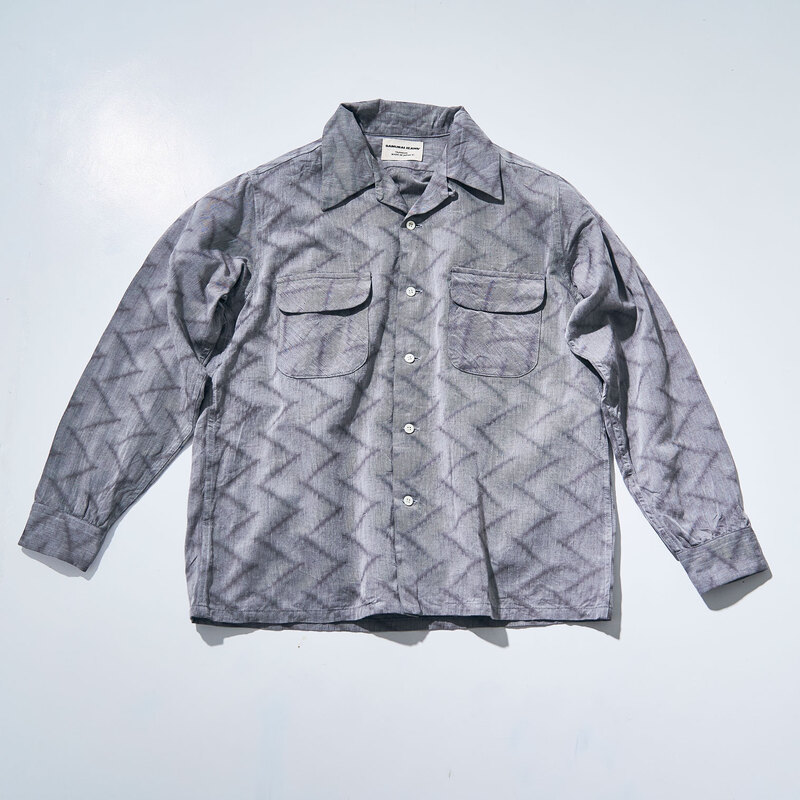 SOS24-SS ジャギーツイル2ポケット長袖ワークシャツ SOS24SS SAMURAIJEANS サムライジーンズ シャツ 長袖シャツの画像
