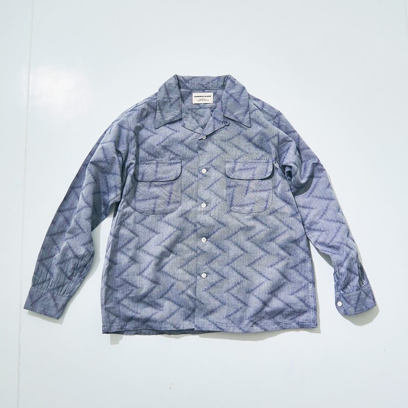 SOS24-SS ジャギーツイル2ポケット長袖ワークシャツ SOS24SS SAMURAIJEANS サムライジーンズ シャツ 長袖シャツの画像