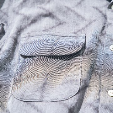 SOS24-SS ジャギーツイル2ポケット長袖ワークシャツ SOS24SS SAMURAIJEANS サムライジーンズ シャツ 長袖シャツの画像