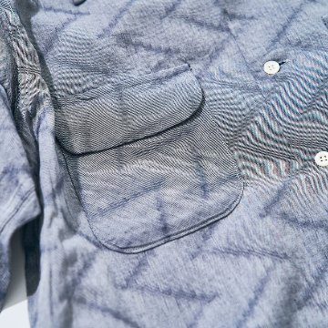 SOS24-SS ジャギーツイル2ポケット長袖ワークシャツ SOS24SS SAMURAIJEANS サムライジーンズ シャツ 長袖シャツの画像