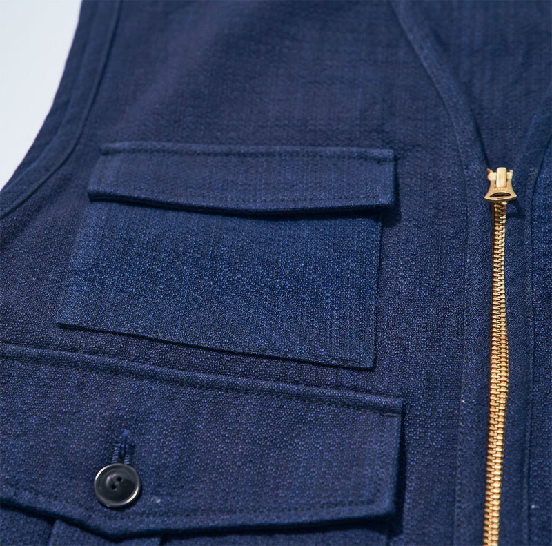 SJVT24-AK 藍 藍斑ミックスフィールドベスト SJVT24AK SAMURAIJEANS サムライジーンズ サムライジーンズベストの画像