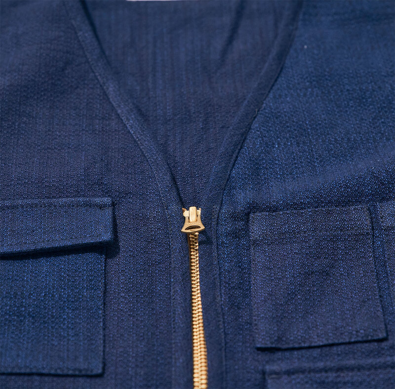 SJVT24-AK 藍 藍斑ミックスフィールドベスト SJVT24AK SAMURAIJEANS サムライジーンズ サムライジーンズベストの画像