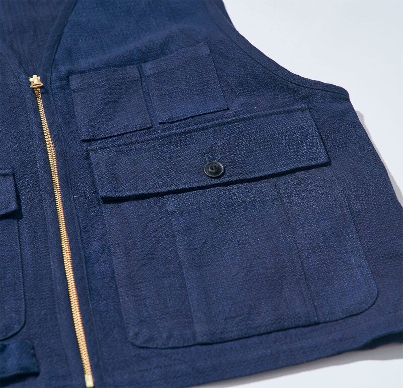 SJVT24-AK 藍 藍斑ミックスフィールドベスト SJVT24AK SAMURAIJEANS サムライジーンズ サムライジーンズベストの画像