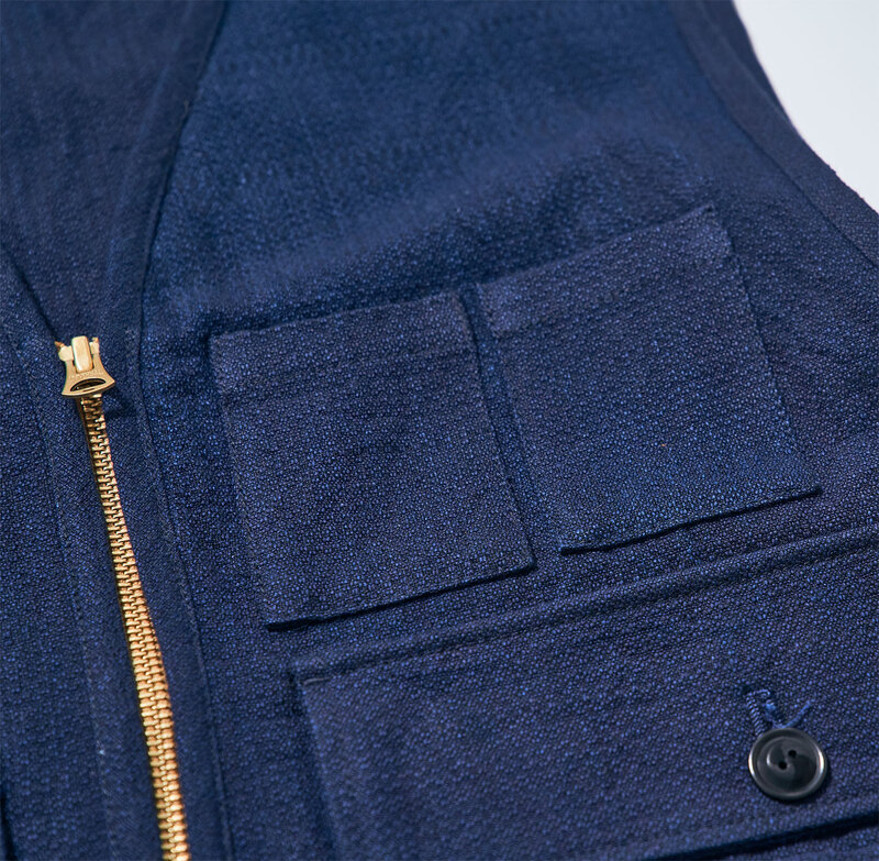 SJVT24-AK 藍 藍斑ミックスフィールドベスト SJVT24AK SAMURAIJEANS サムライジーンズ サムライジーンズベストの画像