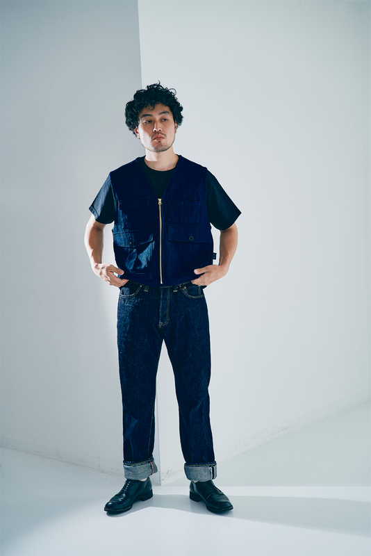 SJVT24-AK 藍 藍斑ミックスフィールドベスト SJVT24AK SAMURAIJEANS サムライジーンズ サムライジーンズベストの画像