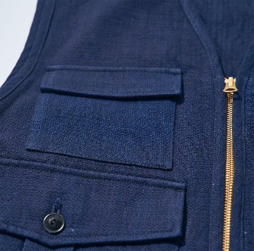SJVT24-AK 藍 藍斑ミックスフィールドベスト SJVT24AK SAMURAIJEANS サムライジーンズ サムライジーンズベストの画像