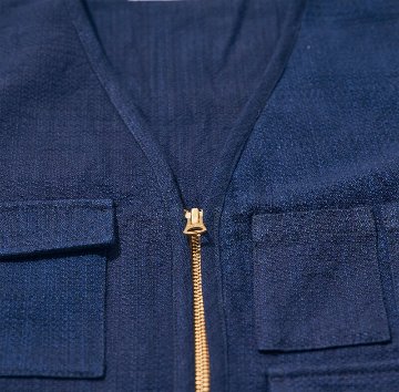 SJVT24-AK 藍 藍斑ミックスフィールドベスト SJVT24AK SAMURAIJEANS サムライジーンズ サムライジーンズベストの画像