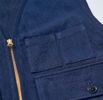 SJVT24-AK 藍 藍斑ミックスフィールドベスト SJVT24AK SAMURAIJEANS サムライジーンズ サムライジーンズベストの画像