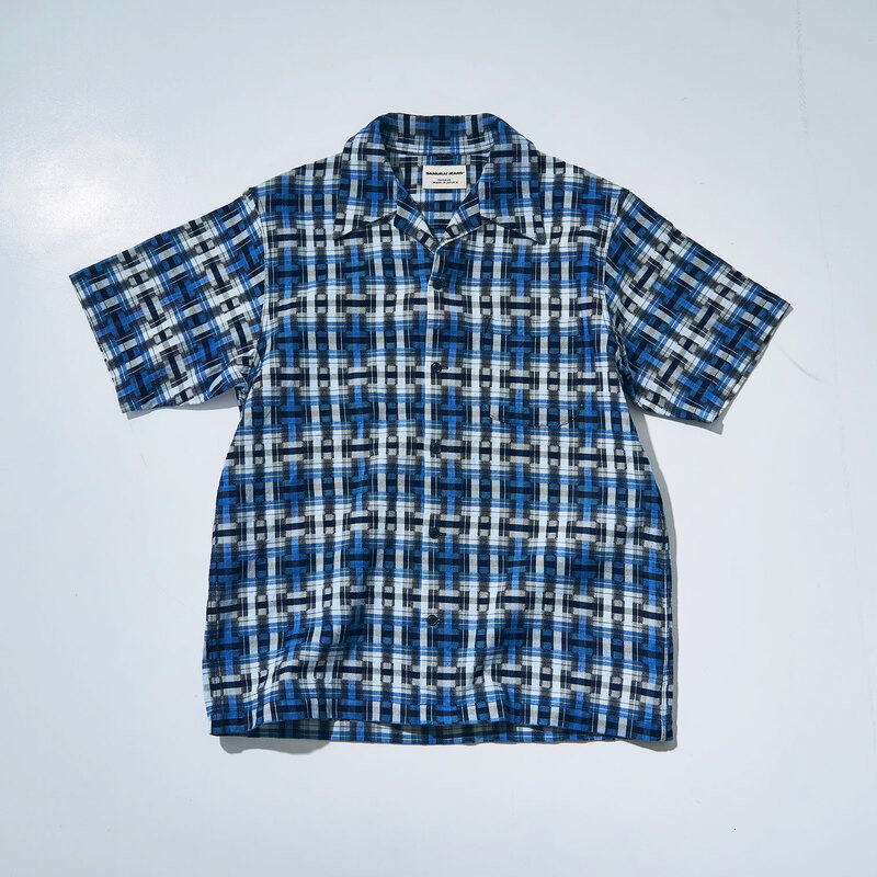 SOS24-S01 藍 オープンカラー半袖シャツ24-S01 SOS24S01 SAMURAIJEANS サムライジーンズ サムライジーンズオープンカラーシャツの画像