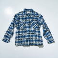 SOS24-L01 藍 藍破れ格子長袖オープンカラーシャツ SOS24L01 SAMURAIJEANS サムライジーンズ シャツ 長袖シャツの画像