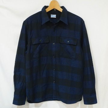FN-SNR-101LSP BL インディゴブロックチェックネルワークシャツ FNSNR101LSP FLATHEAD フラットヘッドシャツ ワークシャツの画像