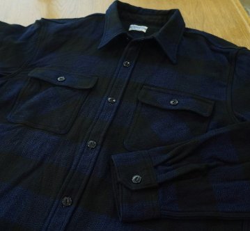 FN-SNR-101LSP BL インディゴブロックチェックネルワークシャツ FNSNR101LSP FLATHEAD フラットヘッドシャツ ワークシャツの画像