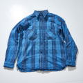 SKN24-01 藍 雨絣ネルワークシャツ24 SKN2401 SAMURAIJEANS サムライジーンズネルシャツ 長袖シャツの画像