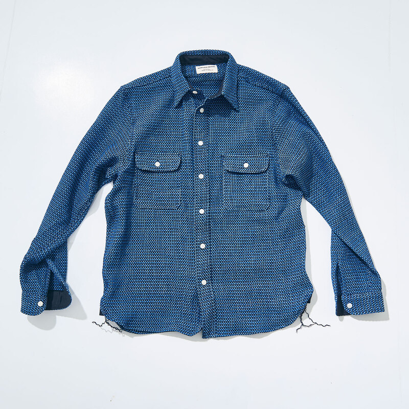 SSS24-01 藍 藍染太オックスワークシャツ SSS2401 SAMURAIJEANS サムライジーンズシャツ 長袖シャツの画像