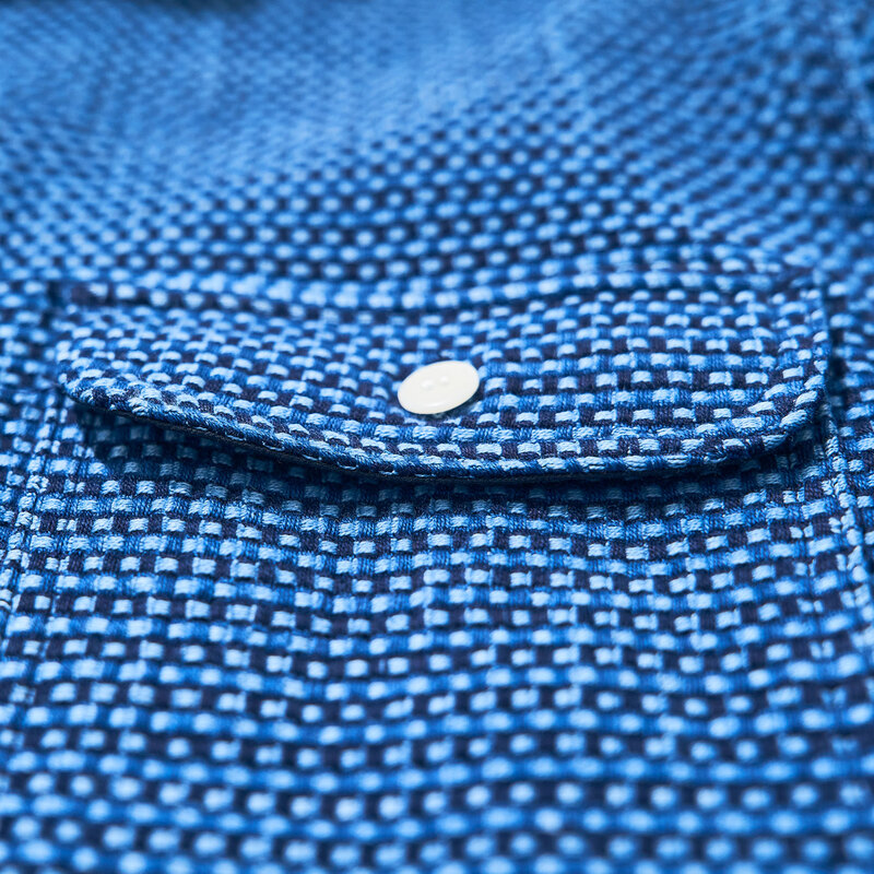 SSS24-01 藍 藍染太オックスワークシャツ SSS2401 SAMURAIJEANS サムライジーンズシャツ 長袖シャツの画像