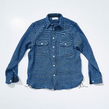 SSS24-01 藍 藍染太オックスワークシャツ SSS2401 SAMURAIJEANS サムライジーンズシャツ 長袖シャツの画像
