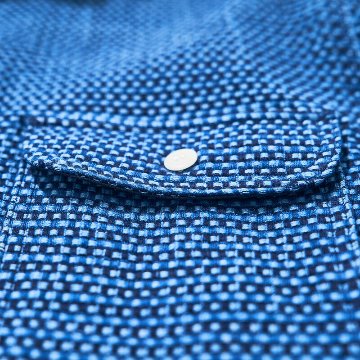 SSS24-01 藍 藍染太オックスワークシャツ SSS2401 SAMURAIJEANS サムライジーンズシャツ 長袖シャツの画像
