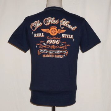THC-176-ネイビー-REAL STYLE-THC176-FLATHEAD-フラットヘッドTシャツ-THC系の画像