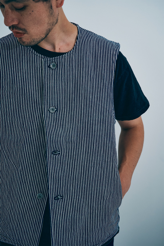 SJVT24 デニム/ヒッコリーベスト SJVT24 SAMURAIJEANS サムライジーンズ サムライジーンズベストの画像