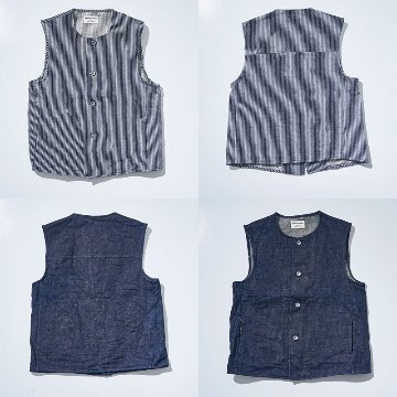 SJVT24 デニム/ヒッコリーベスト SJVT24 SAMURAIJEANS サムライジーンズ サムライジーンズベストの画像