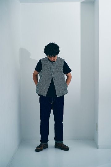 SJVT24 デニム/ヒッコリーベスト SJVT24 SAMURAIJEANS サムライジーンズ サムライジーンズベストの画像