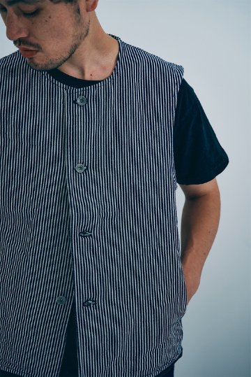 SJVT24 デニム/ヒッコリーベスト SJVT24 SAMURAIJEANS サムライジーンズ サムライジーンズベストの画像