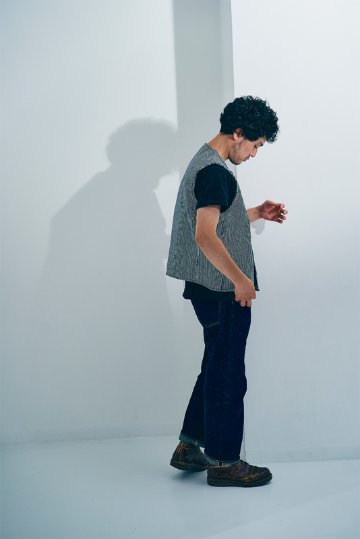 SJVT24 デニム/ヒッコリーベスト SJVT24 SAMURAIJEANS サムライジーンズ サムライジーンズベストの画像