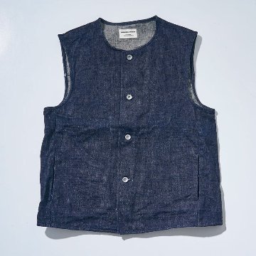 SJVT24 デニム/ヒッコリーベスト SJVT24 SAMURAIJEANS サムライジーンズ サムライジーンズベストの画像