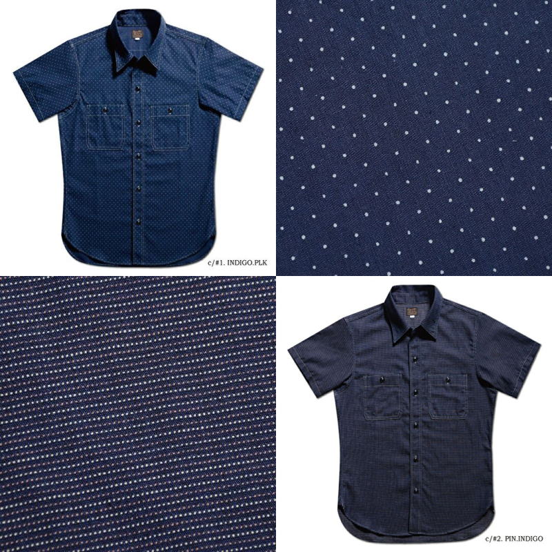 WWS-29S ワーク PATTERNED INDIGO WWS29S DELUXEWARE デラックスウエアシャツ半袖 デラックスウエアシャツの画像