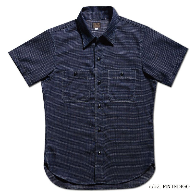 WWS-29S ワーク PATTERNED INDIGO WWS29S DELUXEWARE デラックスウエアシャツ半袖 デラックスウエアシャツの画像