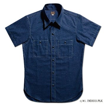 WWS-29S ワーク PATTERNED INDIGO WWS29S DELUXEWARE デラックスウエアシャツ半袖 デラックスウエアシャツの画像