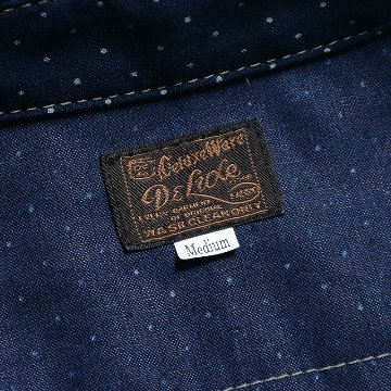 WWS-29S ワーク PATTERNED INDIGO WWS29S DELUXEWARE デラックスウエアシャツ半袖 デラックスウエアシャツの画像