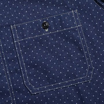 WWS-29S ワーク PATTERNED INDIGO WWS29S DELUXEWARE デラックスウエアシャツ半袖 デラックスウエアシャツの画像