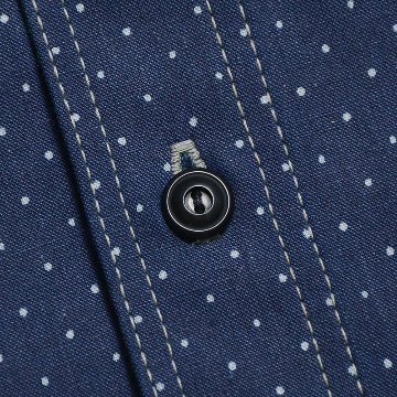 WWS-29S ワーク PATTERNED INDIGO WWS29S DELUXEWARE デラックスウエアシャツ半袖 デラックスウエアシャツの画像